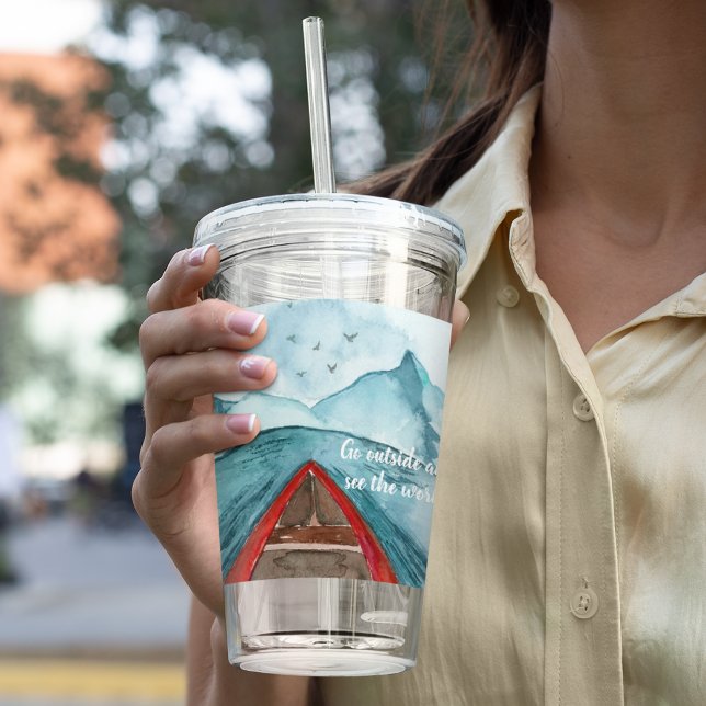 Verre En Acrylique Aquarelle Moderne Nature Voir La Devis Mondiale (Créateur téléchargé)