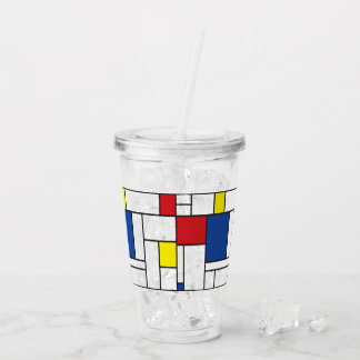 Verre En Acrylique Art Moderne Géométrique Minimaliste De Stijl Mondr