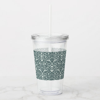 Verre En Acrylique Art Nouveau Inspired Florals Clear Tumbler - Green