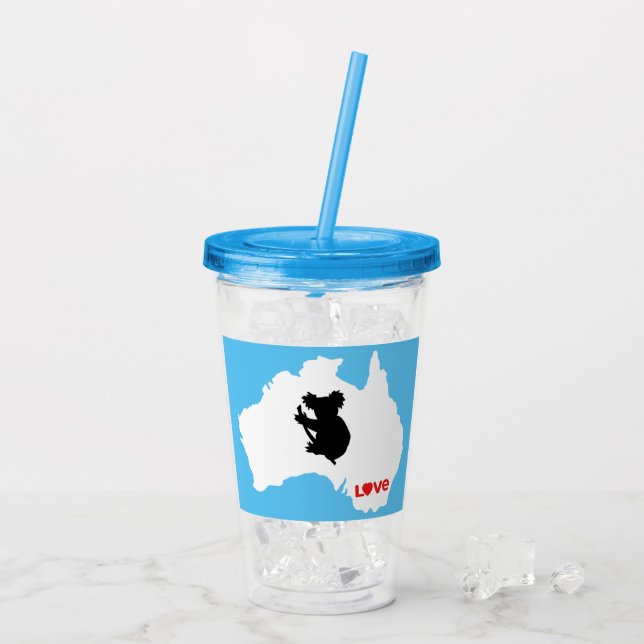 Verre En Acrylique Aussie Love Koala White (Dos glace)