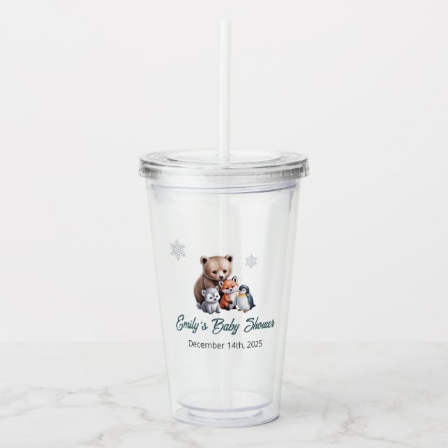 Verre En Acrylique Baby shower d'hiver Tumbler acrylique (Devant)