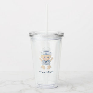 Verre En Acrylique Baby shower Nautical Baby Boy