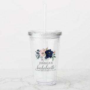 Verre En Acrylique Bachelorette Fleur de la Marine Favoriser Tumbler