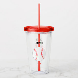 Verre En Acrylique Baseball Personnalisé Enfants