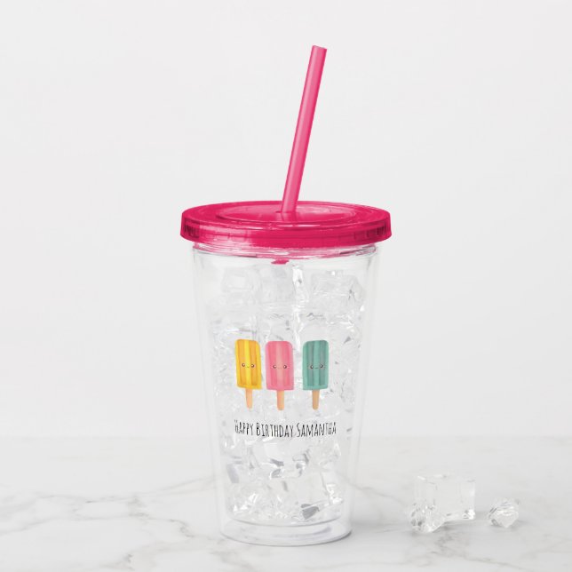 Verre En Acrylique Bâtonnets de glace d'été (Dos glace)