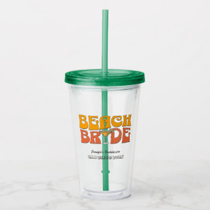 Verre En Acrylique Beach Bachelorette Party Retro Super Beach Bride