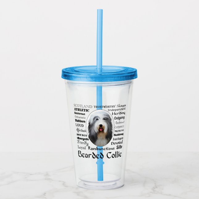 Verre En Acrylique Beared Collie Tumbler (Devant)