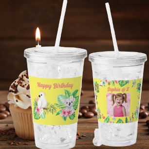 Verre En Acrylique Bébé Animaux Acrylique Tumbler Anniversaire de enf