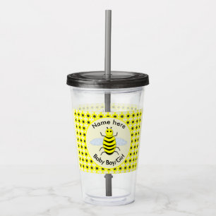 Verre En Acrylique Bébé jaune mignon abeille Genre Révéler Neutre Per