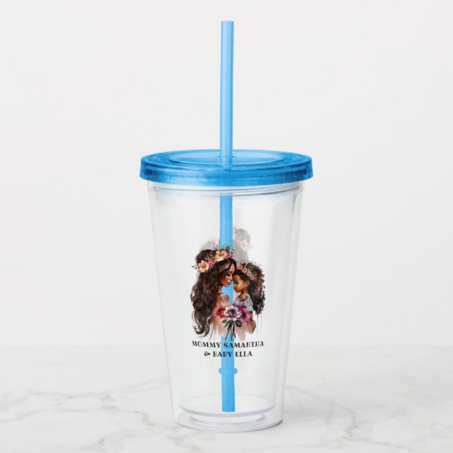 Verre En Acrylique Belle maman et fille noire (Devant)