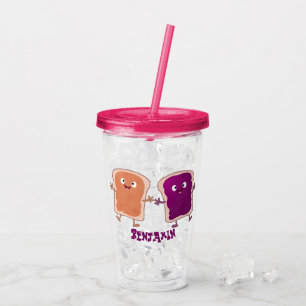 Verre En Acrylique Beurre d'arachide mignonne et caricature sandwich