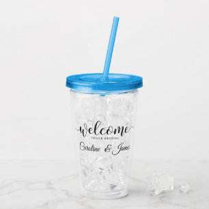 Verre En Acrylique Bienvenue à notre mariage  Ajouter un nom 