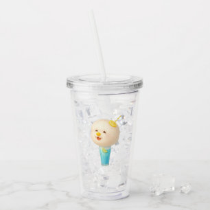 Verre En Acrylique Blue Lemon Float : Bichon souriant barbe à papa