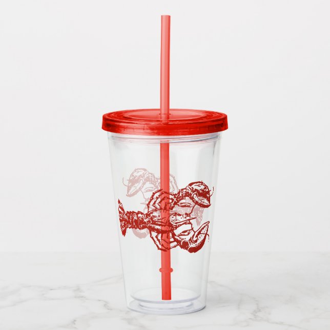 Verre En Acrylique Bois de homard vintage, rouge (Devant)