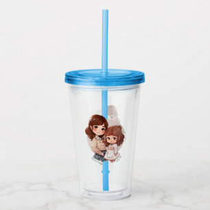 Verre En Acrylique Bond adorable maman et fille (4)
