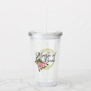 Verre En Acrylique Bouquet de roses florales élégant pour la mère de