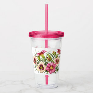 Verre En Acrylique Bouquet rouge de Daylily
