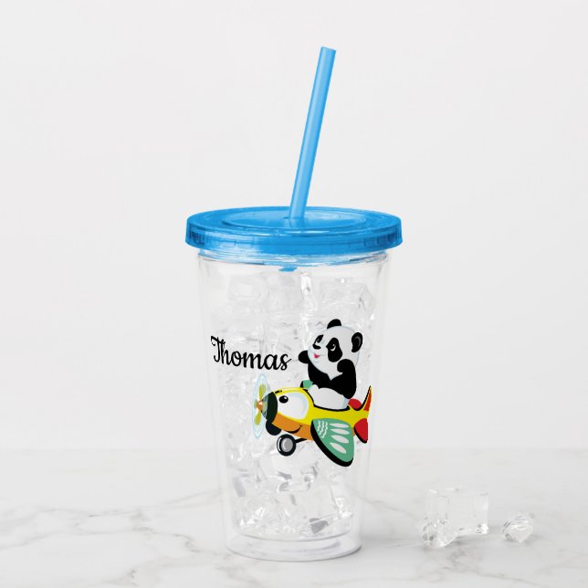 Verre En Acrylique Brochure personnalisée Panda pour enfants (Dos glace)