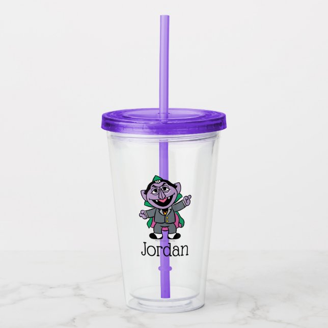 Verre En Acrylique C est pour Count von Count | Ajouter Votre Nom (Devant)