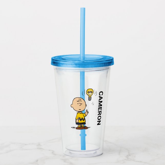 Verre En Acrylique cacahuètes | L'idée de l'ampoule de Charlie Brown (Devant)