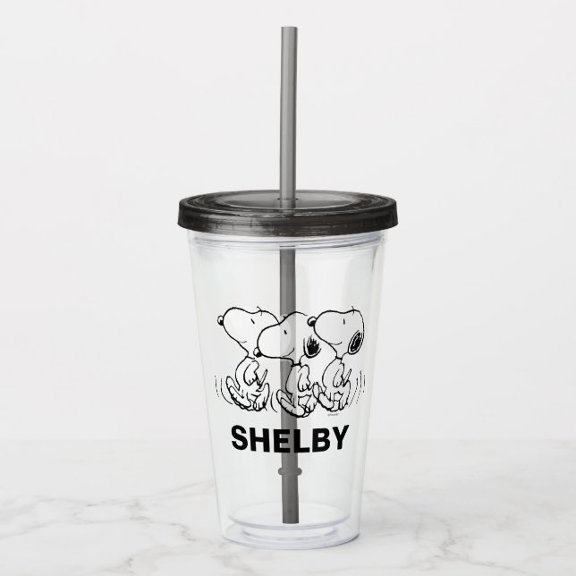 Verre En Acrylique cacahuètes | Snoopy Walking Tall (Devant)