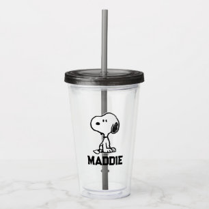 Verre En Acrylique cacahuètes Tournages de snoopy Ajouter Votre N