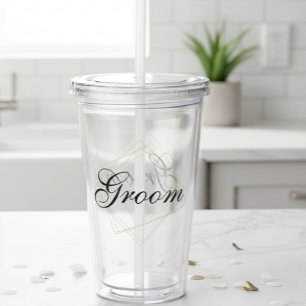 Verre En Acrylique Cadeau Personnalisable Mariage pour le Marié