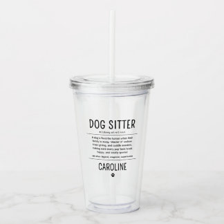 Verre En Acrylique Cadeaux drôles de gardien de chien personnalisés G