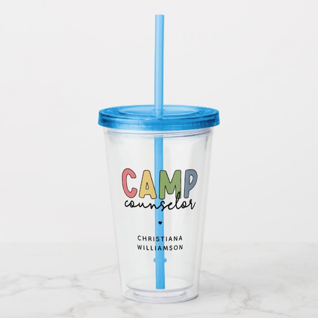 Verre En Acrylique Cadeaux personnalisés de conseillers de camp (Devant)