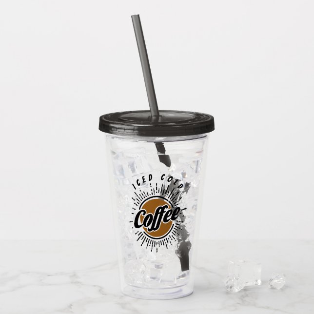 Verre En Acrylique café glacé froid (Devant glace)