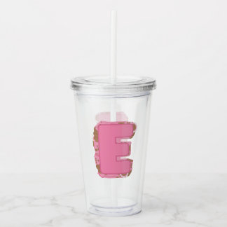 Verre En Acrylique Café Lettre E : Monogramme Initiale