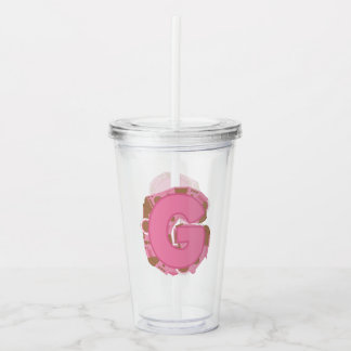 Verre En Acrylique Café Lettre G : Monogramme Initiale