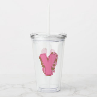 Verre En Acrylique Cafetière Lettre Y : Monogramme Initial