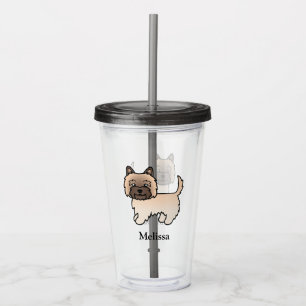 Verre En Acrylique Cairn Terrier Rouquin Chien de Dessin Animé Mignon