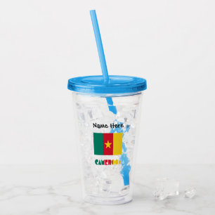 Verre En Acrylique Cameroun et Drapeau Camerounais Personnalisés