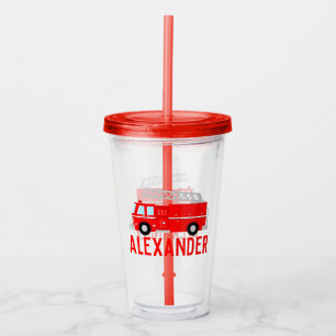 Verre En Acrylique Camion de feu rouge