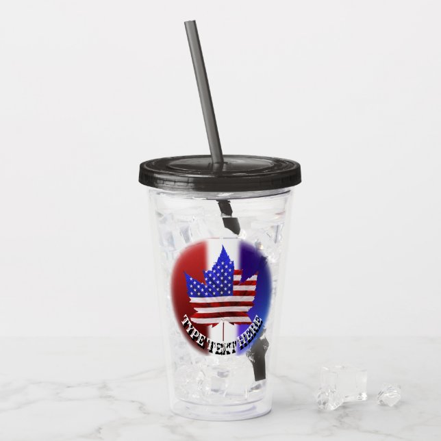 Verre En Acrylique Canada USA Tumbler US Custom Canada Souvenir (Devant glace)