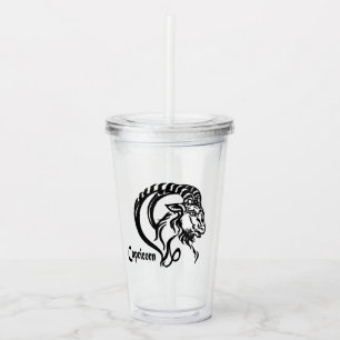Verre En Acrylique Capricorne la Chèvre de Mer Zodiaque
