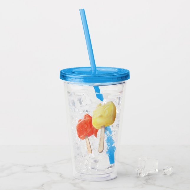 Verre En Acrylique Caractère Popsicles (Devant glace)