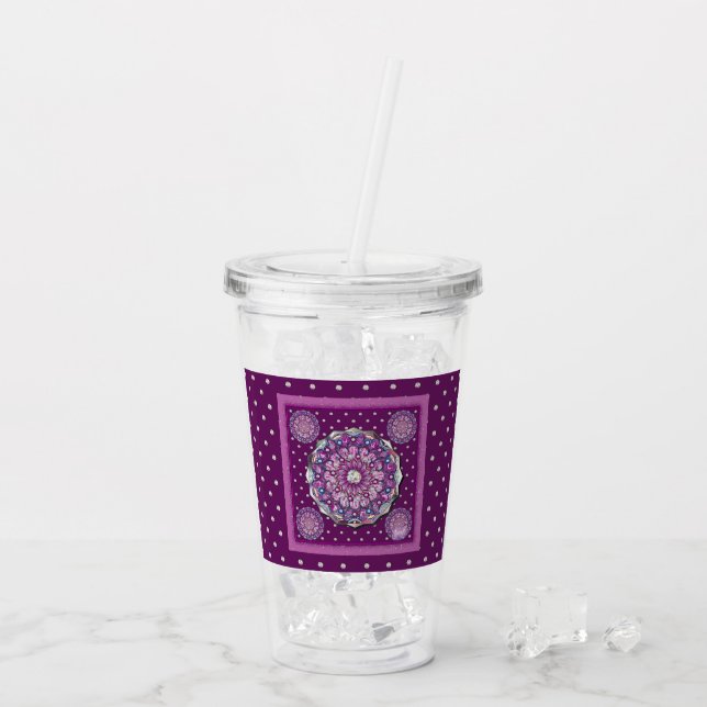 Verre En Acrylique Cardinal rouge Rosace (Dos glace)