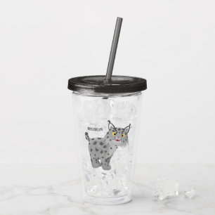 Verre En Acrylique Caricature de lynx de lynx de lynx