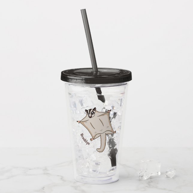 Verre En Acrylique Caricature de planeur de sucre volant mignon (Devant glace)