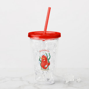Verre En Acrylique Caricature d'hippocampe pygmée