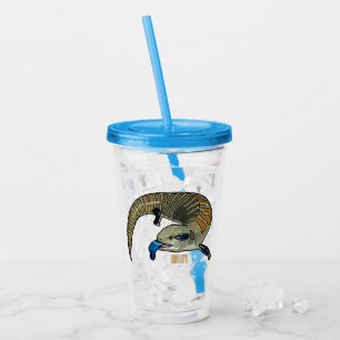 Verre En Acrylique Caricature en bleu
