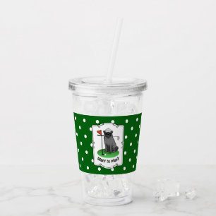 Verre En Acrylique Carlin de golf Jouer Golf (noir) mignon chien drôl