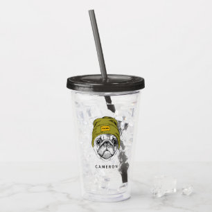 Verre En Acrylique Carlin Hipster   C'est Cool   Ajouter Votre Nom