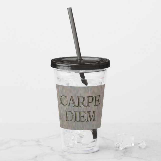 Verre En Acrylique Carpe Diem Stone gris acrylique tumbler (Devant glace)