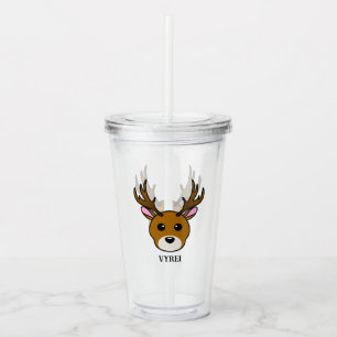 Verre En Acrylique Cartoon Deer