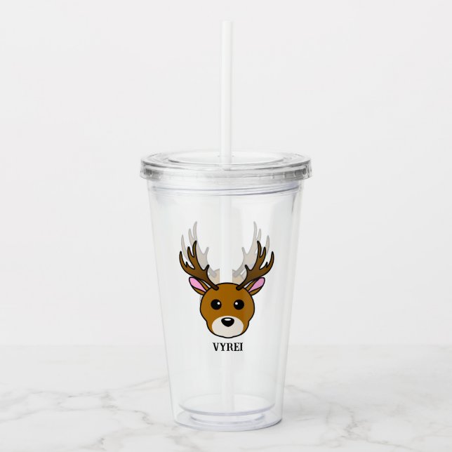 Verre En Acrylique Cartoon Deer (Devant)