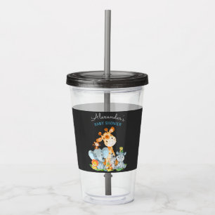 Verre En Acrylique Chalkboard Watercol Cute Safari Jungle Baby shower